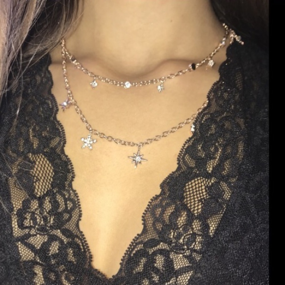 ⭐️ Awesome Boho celestial Double layered chain star & moon in various colors - Picture 7 of 7